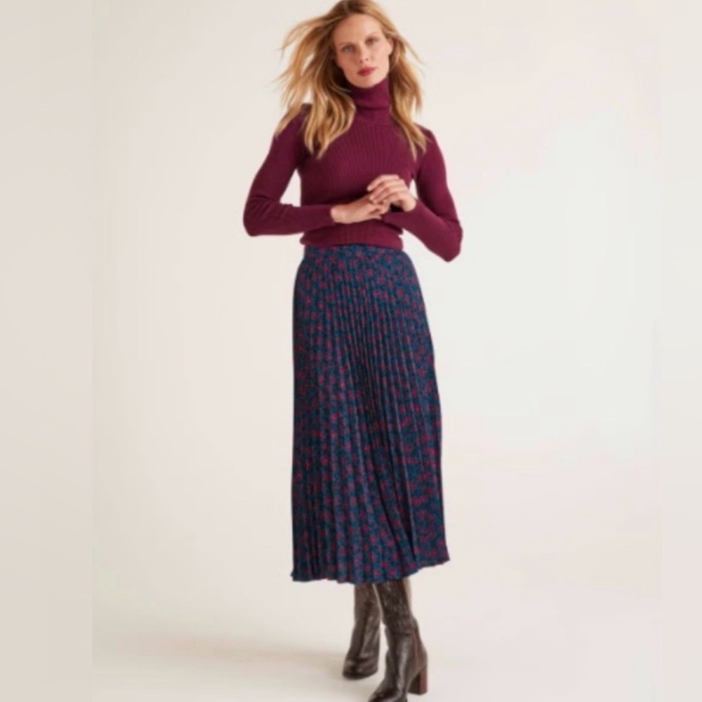 Boden Size 6 Camille Pleated Midi Skirt